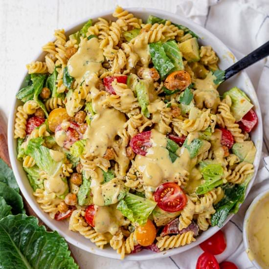 Caesar Pasta Salad | Gluten Free - Recipe photo by WhatMollyMade