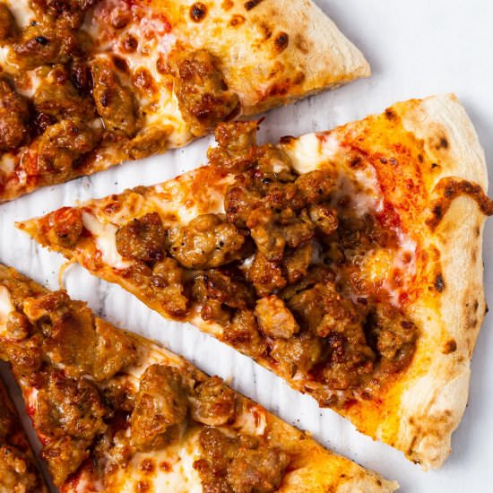 Delicious Spicy Sausage Pizza - Recipe photo by cooking.with.carbs