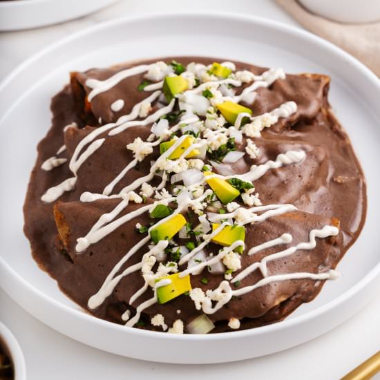 Easy Enfrijoladas Recipe - Recipe photo by brokebankvegan