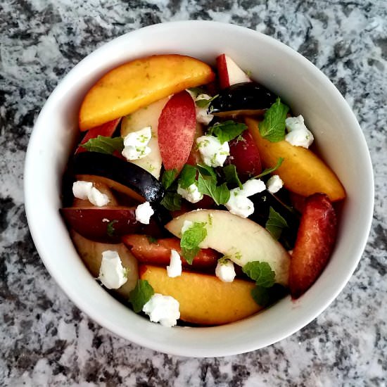 Stone Fruit Salad with Goat Cheese - Recipe photo by trendgredient