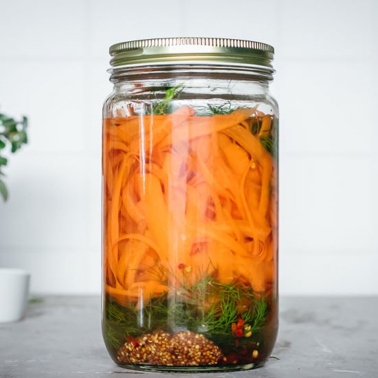 Quick Pickled Carrot Ribbons - Recipe photo by forkintheroad