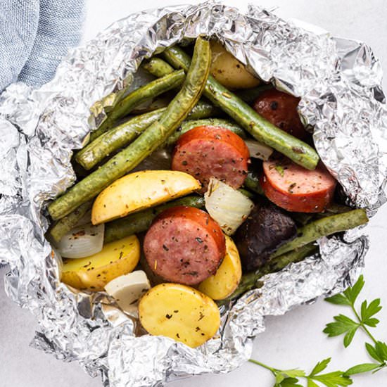 Kielbasa abd Vegetable Foil Packs - Recipe photo by bellyfull