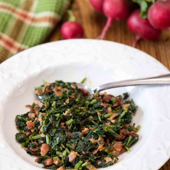 Smoky Radish Greens - Recipe photo by iwilkerson