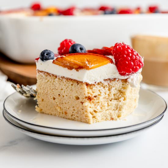Tres Leches Cake with fruit - Recipe photo by jernejkitchen