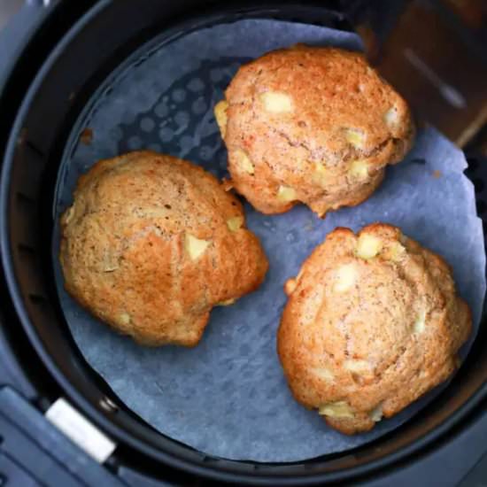 Air Fryer Apple Fritters - Recipe photo by peasandpeonies