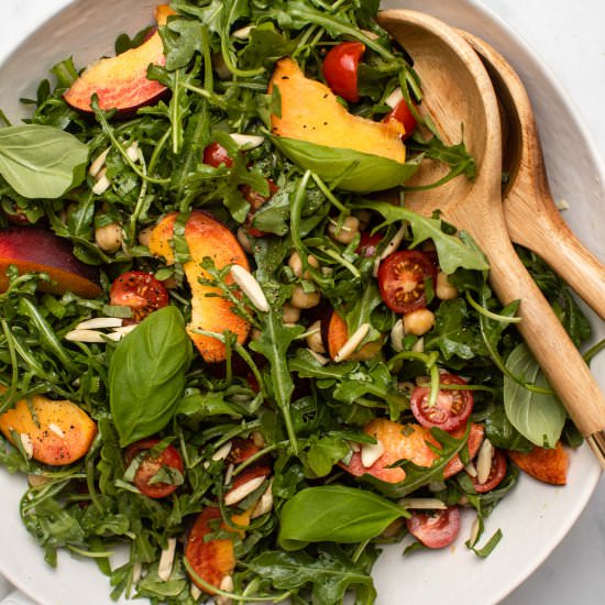 SUMMER PEACH AND CHICKPEA SALAD - Recipe photo by from my bowl