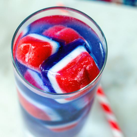 Red, White, and Blue Ice Cubes - Recipe photo by Wearenotmartha
