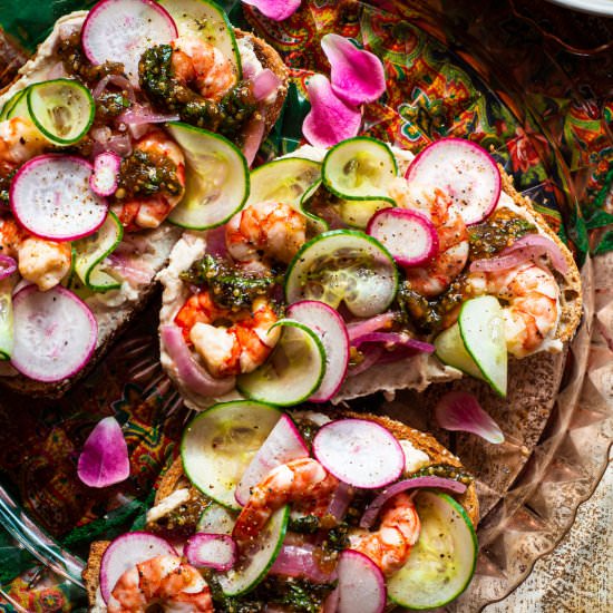 Shrimp Toast w Green Cocktail Sauce - Recipe photo by rhubarbandcod