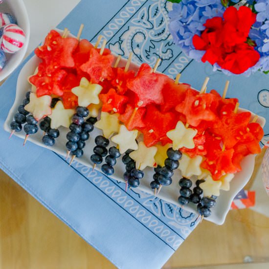 Patriotic Fruit Skewers - Recipe photo by House of Elyn Ryn