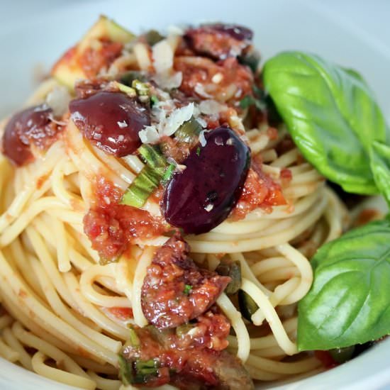 Cantina Pasta Puttanesca - Recipe photo by goodgriefcook