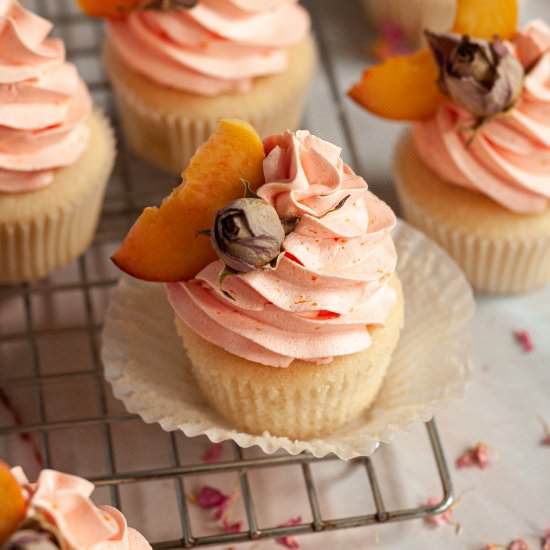 Peach Rose Cupcakes - Recipe photo by CAKED by Katie