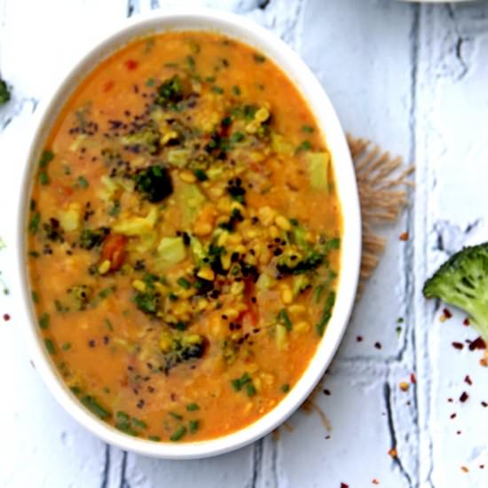 Bengali Lentils with Broccoli - Recipe photo by Spice Chronicles