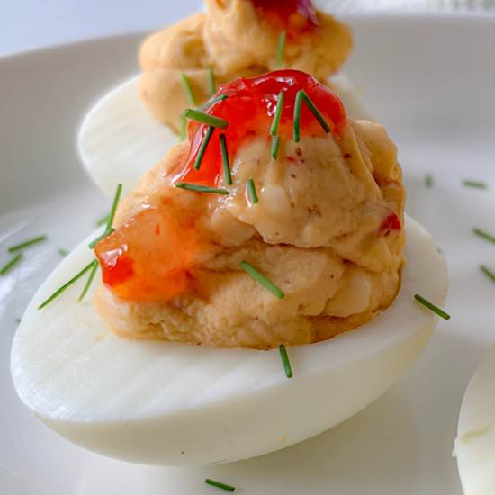 Deviled Eggs With Pimento Cheese - Recipe photo by NotEntirelyAverage