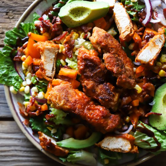 Crispy Buffalo Chicken Salad - Recipe photo by butternutandsage