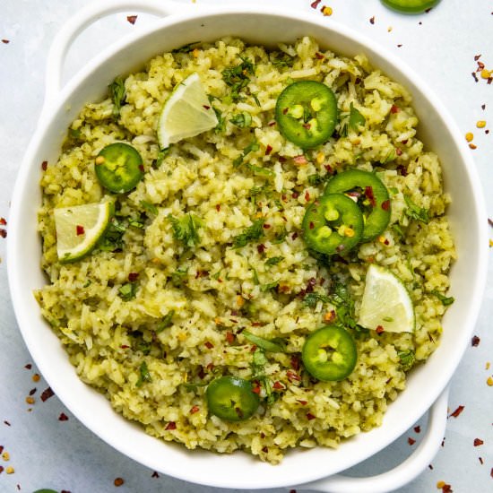 Arroz Verde (Green Rice) - Recipe photo by ChiliPepperMadness