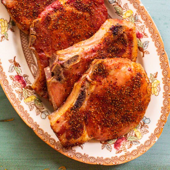Smoked Pork Chops - Recipe photo by sidewalkshoes