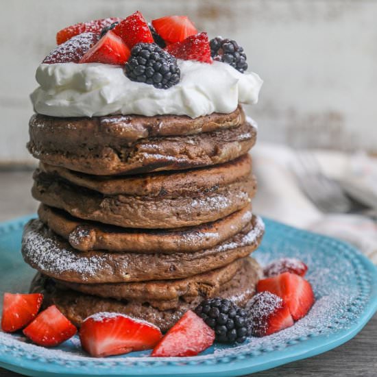 double chocolate chip pancake - Recipe photo by fatgirlhedonist