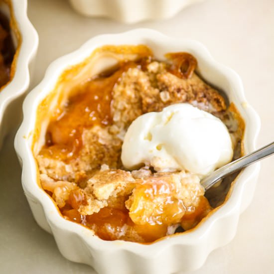Mini Peach Cobbler - Recipe photo by The Desserted Girl