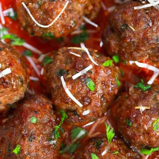 Best Air Fryer Meatballs - Recipe photo by peasandpeonies