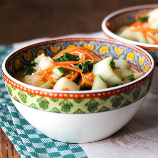 Stir-Fried Scallop & Noodle Soup - Recipe photo by karenskitchenstories