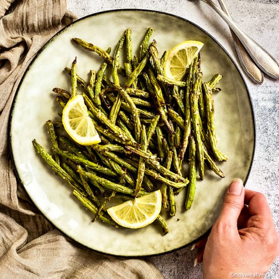Air Fryer Green Beans - Recipe photo by No Sweat Vegan