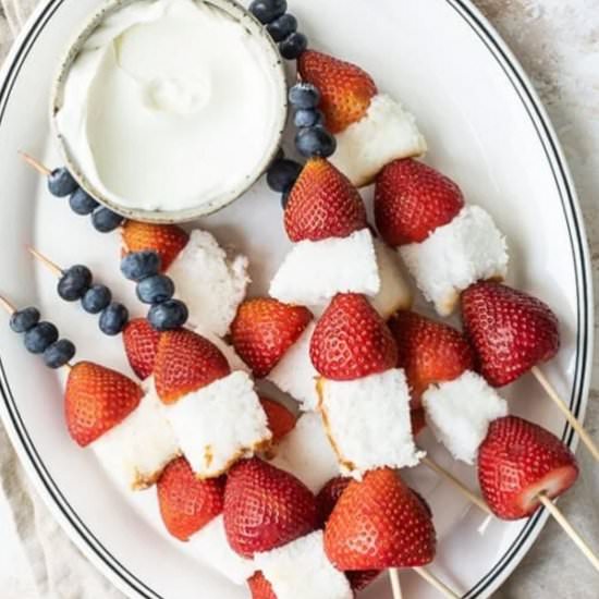 Red White and Blue Fruit Skewers - Recipe photo by Skinnytaste