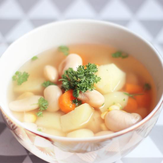 Vegan butter bean soup - Recipe photo by chrissaysnature
