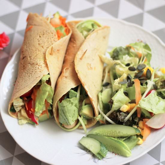 Gluten-free chickpea tortillas - Recipe photo by chrissaysnature