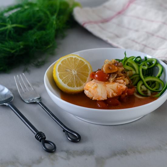 Cod in a Tomato Broth - Recipe photo by Feed Your Soul