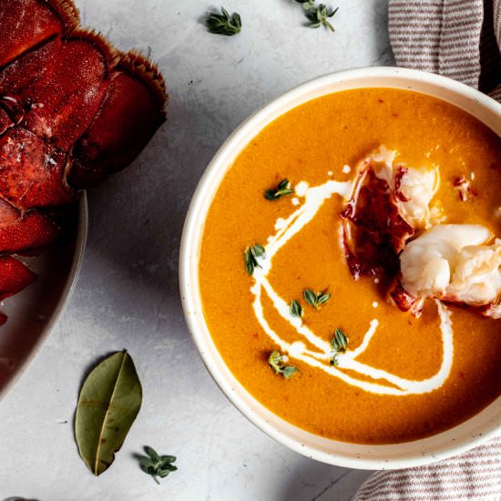 harissa spiced lobster bisque - Recipe photo by whisked away kitchen