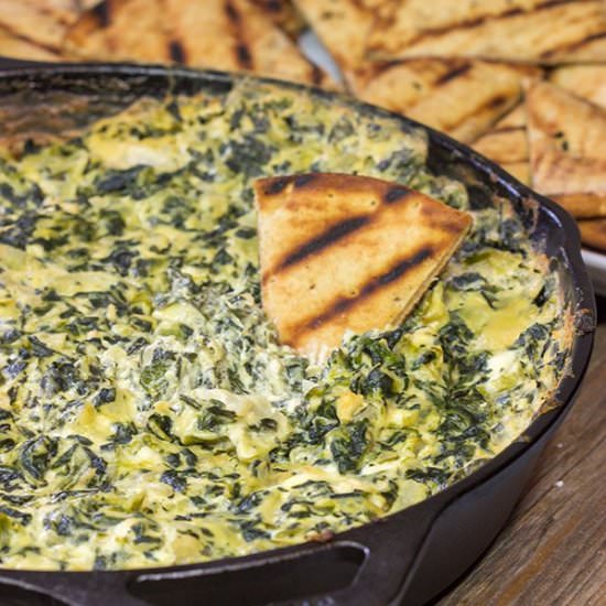 Smoked Spinach Artichoke Dip - Recipe photo by spicedblog