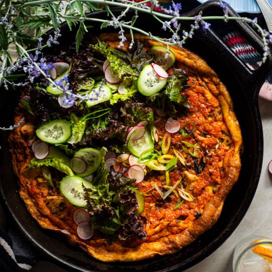 Mapo Tofu Frittata - Recipe photo by rhubarbandcod