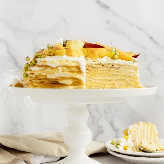 Mango Crepe Cake - Recipe photo by FlouringKitchen