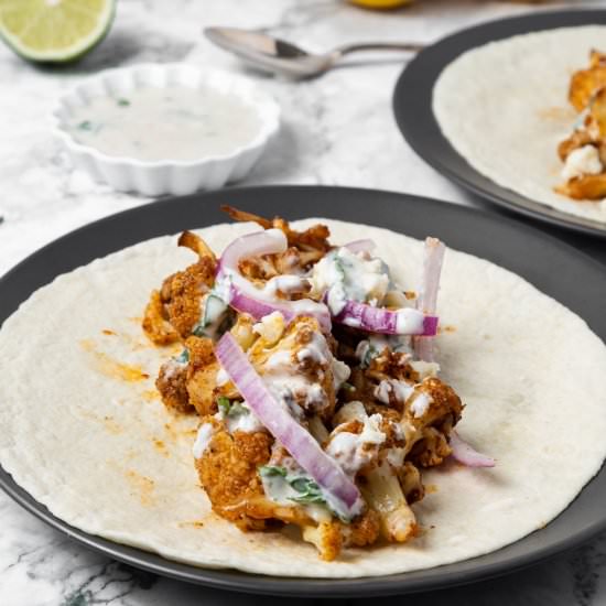 Roasted Crispy Cauliflower Tacos - Recipe photo by cooking.with.carbs