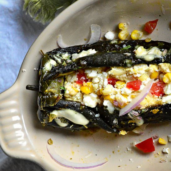 Goat Cheese Stuffed Poblanos - Recipe photo by thisishowicook
