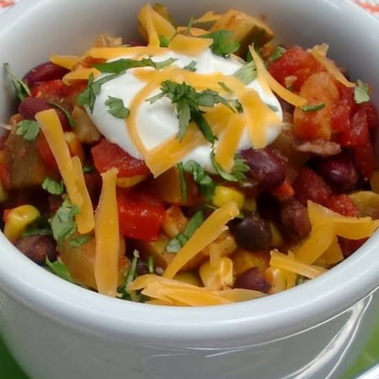 Summer Vegetable and Bean Chili - Recipe photo by amycaseycooks