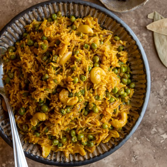 Peas Pulao/Pilaf - Recipe photo by nutsfornaan