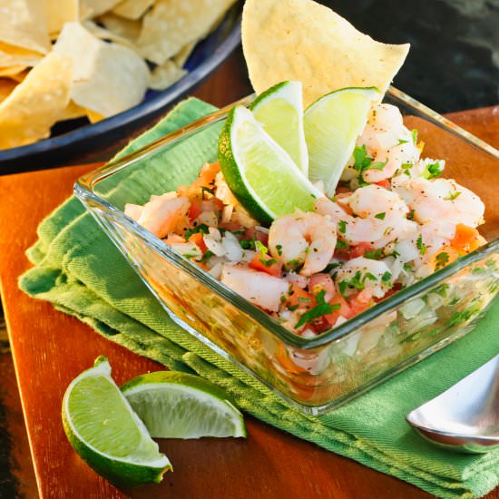 Mexican Shrimp Ceviche - Recipe photo by EatsByTheBeach