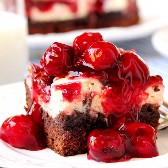 Cherry Cheesecake Swirl Brownies - Recipe photo by CouponClippingCook