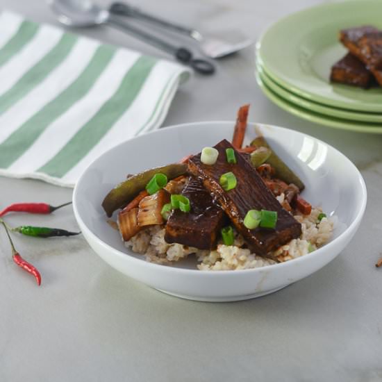 Vegan Black Bean Tofu - Recipe photo by Feed Your Soul