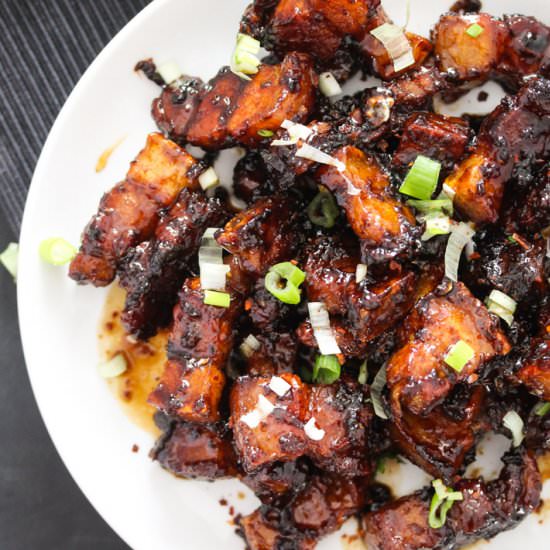 Pan-Fried Pork Belly Bites - Recipe photo by the fast recipe