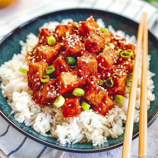 Spicy Korean Tofu - Recipe photo by No Sweat Vegan