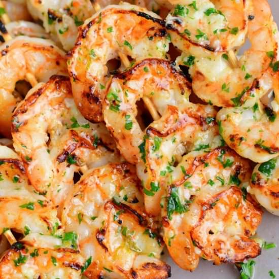 Grilled Shrimp Skewers - Recipe photo by GrillingSmokingLiving