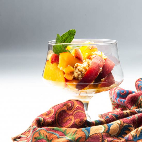 Peaches With Almond Pesto - Recipe photo by Blue Cayenne