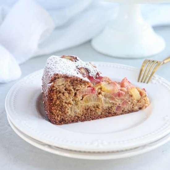 Healthy Rhubarb Cake - Recipe photo by whollytasteful