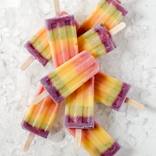 Rainbow Fruit Popsicles - Recipe photo by Butternut Lane