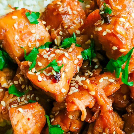 Healthy sesame chicken stir fry - Recipe photo by Sheeba@gohealthy