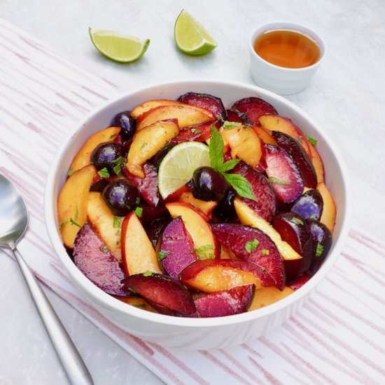 Honey Lime Stone Fruit Salad - Recipe photo by anothertablespoon