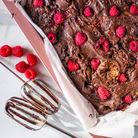 DOUBLE CHOC RASPBERRY BROWNIES - Recipe photo by TaylahsKitchen
