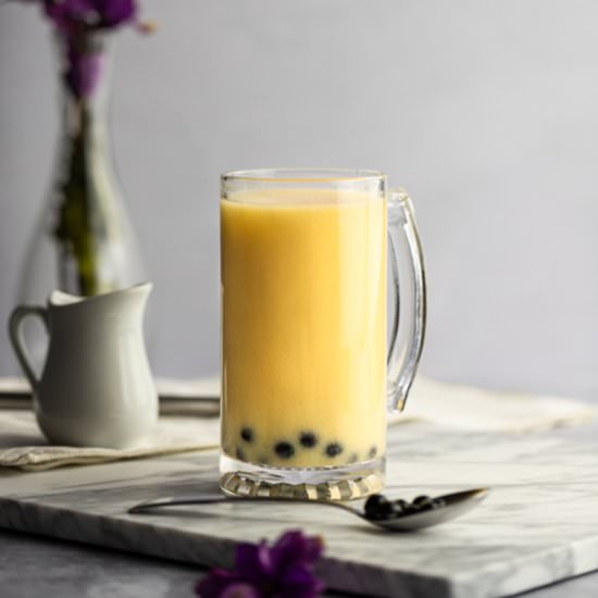 Mango Milk Tea - Recipe photo by The Littlest Crumb